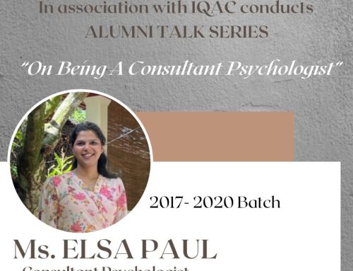 ON BEING A CONSULTANT PSYCHOLOGIST- TALK SERIES BY ELSA PAUL