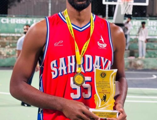 Best Defensive player – Brian Joseph All Kerala Basketball Tournament, Sahrdaya registered victories over SB College Changanacherry, Sacred Heart College Thevara, and the host team Christ College Irinjalakuda.