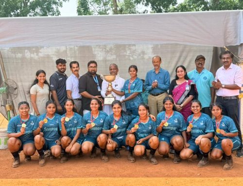 Winners of Calicut University Inter Zone Tug of war women Championship 2025-26